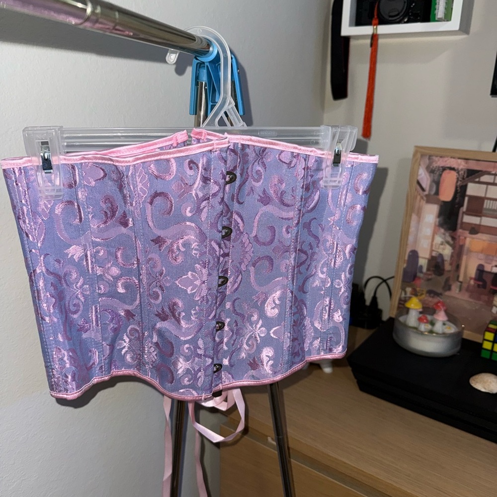 Pink and Purple Floral Corset